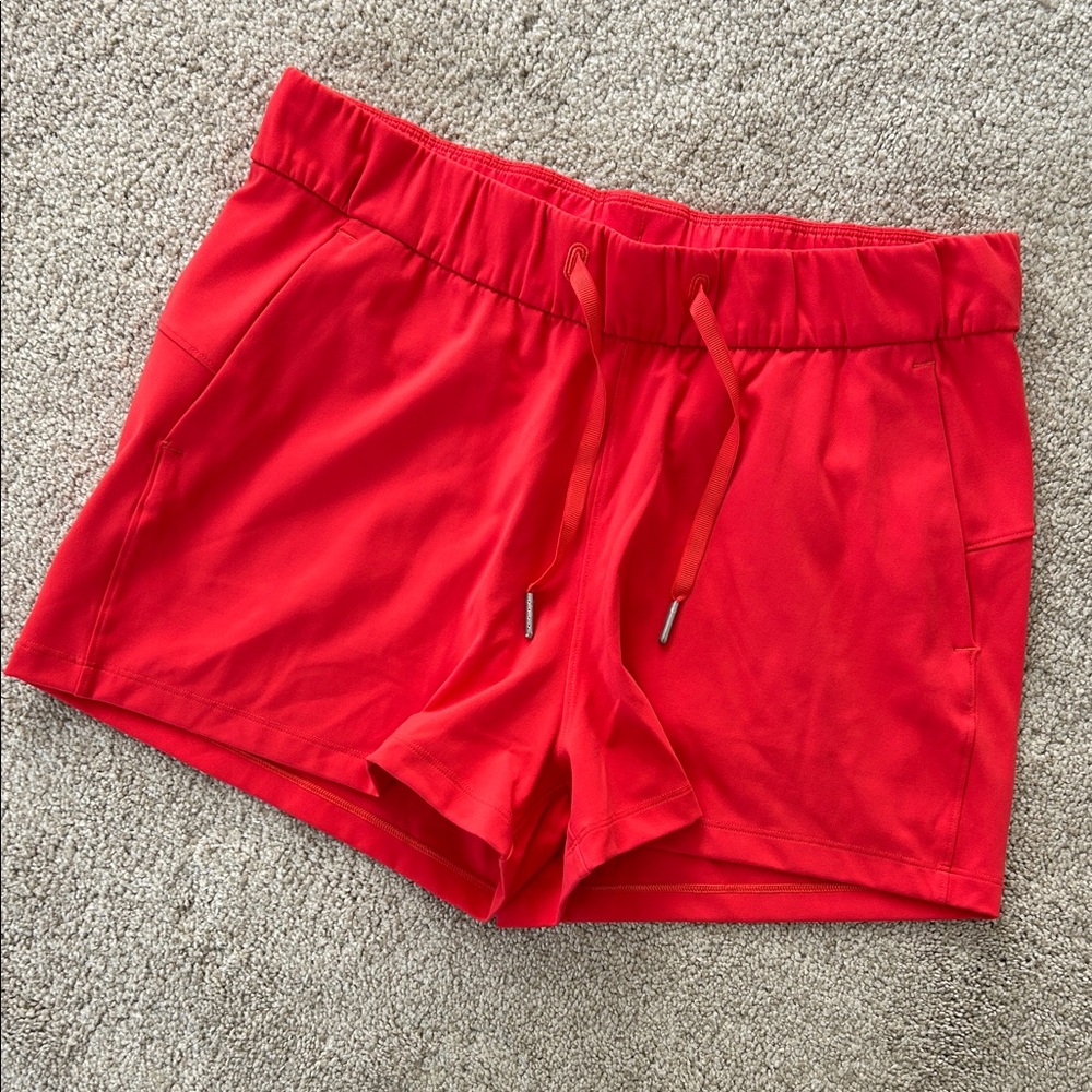 Lululemon Athletica Vibrant Red Athletic Shorts